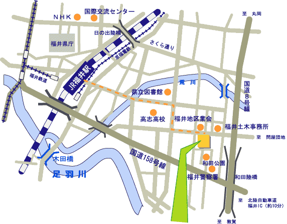 建退共福井県支部　所在地案内図