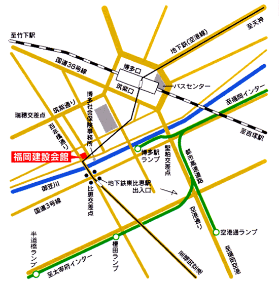 建退共福岡県支部　所在地案内図