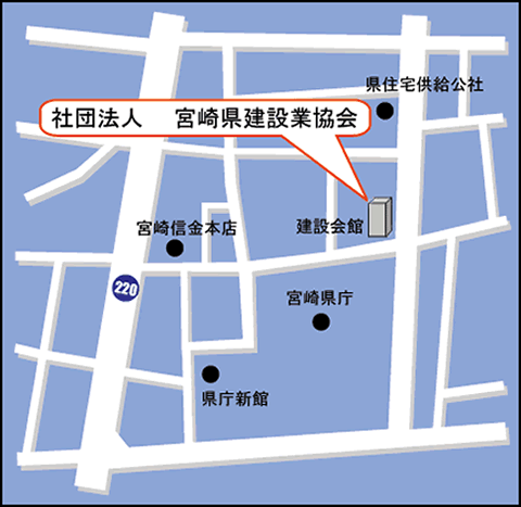 建退共宮崎県支部　所在地案内図